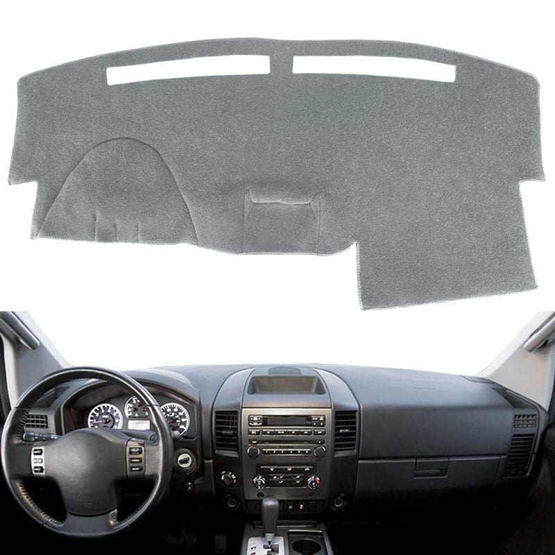 AKMOTOR Dash Cover Dashboard Cover Mat Pad for Nissan Titan 2004-2012 / Armada 2004-2007,w/o Cutout for NAVI and Sensor (Dark Gray) Y30 - Image 1